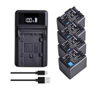 Cargador De Batería Compatible con Canon, Compatible con VIXIA BP-820 HF G30 G40 XA10 20 25 30 35 40 45 50 GX10 HFG21 40 HFM300(4xBattery 1xCharger)