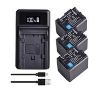Cargador De Batería Compatible con Canon, Compatible con VIXIA BP-820 HF G30 G40 XA10 20 25 30 35 40 45 50 GX10 HFG21 40 HFM300(3xBattery 1xCharger)