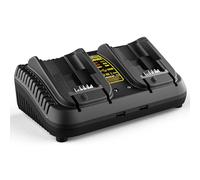 Cargador de batería Compatible con Dewalt 12V/20V batería (sin batería), estación de Carga rápida con 2 Conexiones Compatible con Las baterías DCB204, 205, 206, 120 y 127