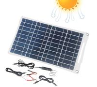 Cargador De Batería Con Panel Solar, Kit De Carga Solar De 25W, Cargador Para Automóvil, Para Coche Remolque Camión Moto Cortacésped Vehículo Camping