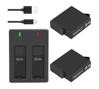 Cargador de batería de 1680mAh, Compatible con GoPro Hero 5 Hero 6 Hero 7 AABT-001, repuestos completamente decodificados(2 battery with charger)