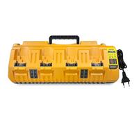Cargador de Batería de 4 Puerto Compatible con Dewalt, Cargador Rápido de Iones de Litio de 3,0 A, 12 V, 18 V, 20 V máx., con Dos Puertos USB de 2,1 A