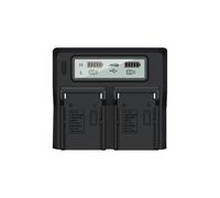 Cargador de batería de alta capacidad, cargador rápido dual LCD con amplia compatibilidad para las series Sony NP-F550, F970, BP-U30, U60 y U90,