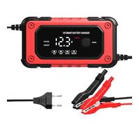 Cargador de Batería de Automóvil - Cargador Inteligente 6A 12V para Automóvil | Mantenedor Desulfatador Automático con Pantalla LCD - para Moto Quad Camión Coche Garaje Exterior Vehículos