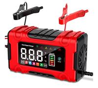 Cargador de Bateria de Coche 10A, 12V/24V Mantenedor Bateria Moto con Modo de Reparación y Carga Lenta para Automóviles, Motocicletas y Camiones, Baterías AGM, Gel, Húmedas, SLA y LiFePO4