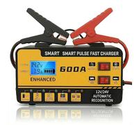 Cargador de batería de coche 6 A 12 V/24 V, cargador inteligente con reparación de pulso y pantalla LCD, portátil para autocaravanas, caravanas, motocicletas, coches compactos, AGM, EFB, baterías de