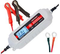 Dino KRAFTPAKET Cargador de batería Inteligente y automático de 4 A, 6 V/12 V, para Plomo ácido, Gel, Arranque/Parada EFB, batería AGM | Cargador de Coche para Coche, Moto, Furgoneta, Coche, Barco