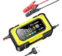 Cargador de batería de Coche | Cargador de batería de vehículo de 12 V 7 A, Dispositivo de Carga con Pantalla LCD a Color para automóvil, camión, Motocicleta, marítimo al Aire Libre Garaje