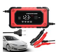 Cargador De Batería De Coche,Cargador Inteligente 12V 6A - Pantalla LCD Mantenedor Automático Desulfatador | para Embarcaciones Camión Motocicleta ATV Automóvil Garaje Carretera Exterior Entrada