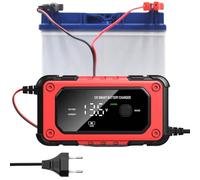 Cargador De Batería De Coche - Cargador Inteligente 12V 6A,Pantalla LCD Mantenedor Automático Desulfatador,Uso en Carretera Taller Embarcación ATV