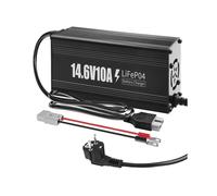 Cargador de Batería de Litio de 12V 10A, Cargador de Batería LiFePO4 de 14.6V con Carcasa de Aluminio Premium Activación de 0V para Carrito de