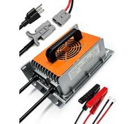 Cargador de batería de litio de 25 A, 48 V, cargador de batería LiFePO4 de | Se adapta a batería LiFePO4 de 51.2 V, activación de 0 V, carcasa de aluminio impermeable IP67, conector Anderson con 2 tipos