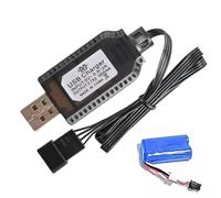 Cargador de batería de litio USB - Cable de 7,4 V 1000 mA, detección automática | Cable de carga rápida para batería de drones, paquete de avión RC, adaptador de potencia de juguete, enchufe SM-2P SM