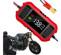 Cargador de batería de motocicleta - Dispositivo automático de 12 V con control de microprocesador, pantalla digital legible, mantenimiento eléctrico sin sobrecarga | Taller de coche Scooter de