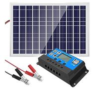 Cargador de batería de panel solar de 30 W y 12 V + controlador de 40 A for autocaravana, coche, barco, casa, camping
