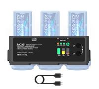 Cargador de batería DJI Air 3/3S de 200 W, 3 canales, carga rápida en paralelo, entrada dual USB-C para DJI Air 3/3S Drone/RC, control de aplicación/almacenamiento/descarga/pantalla LED