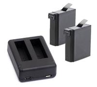 Cargador de batería doble genérico para GoPro HERO4 y 2 baterías para GoPro HERO4.