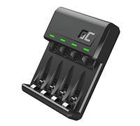 Cargador de batería Green Cell VitalCharger Ni-MH AA R6 Mignon y AAA R03 con Puertos Micro USB y USB-C, Sistema de Carga de 4 Canales, señalización LED.