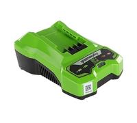 Cargador de Batería Greenworks 24V 2A - Para Baterías 24V G24B2 y G24B4, Montado en Pared + Indicador de Carga LED, Garantía de 3 años