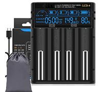 Cargador de batería LCD4 18650, Pantalla LCD Puede Mostrar la Capacidad, Cargador de batería Universal rápido 2 A, batería de Iones de Litio de 3,7 V, 1,2 V, AAA, NI-MH/NI-CD, Cargador de batería