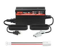 Cargador de batería LiFePO4 de 12 V 10 A, cargador de batería de litio de 14.6 V para baterías de fosfato de hierro y litio de 12 V, CA a CC inteligente con conector Anderson e indicador LED para