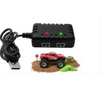 Cargador de Batería Lipo de 7,4 V RC Car Balancer Charger con Conector XH-3P y Indicador Encendido, Cargador 2-en-1 USB para Batería Lipo 7.4V para Coche RC Dron Airsoft, Barco y Quadcopter