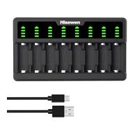 Cargador de batería para batería de litio recargable CR123A, cargador CR123a de 8 bahías compatible con cámaras Arlo VMC3030 VMK3200 VMS3330 3430 3530 y linterna (batería no incluida)
