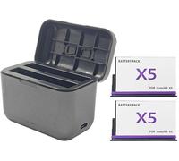 Cargador de batería para baterías Insta 360 X5: Este cargador rápido puede ahorrar y cargar dos baterías simultáneamente. Es un estuche de carga USB-C diseñado como accesorio para el Insta 360 X5.