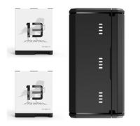 Cargador de batería para Go Pro Hero 13, 3 Ranuras de batería, 2 baterías/Funda de Carga rápida USB para Go Pro Hero 13 con Cable Tipo C, Bolsa de Transporte, Totalmente Compatible con la batería 13