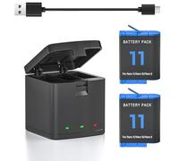 Cargador de Batería para Gopro Hero 12/11/10/9, Cargador de 3 Canales con 2 Baterías Li-Ion para GoPro Hero 12 Hero 11 Hero 10 Hero 9 Black (1 Cargador + 2 Baterías)