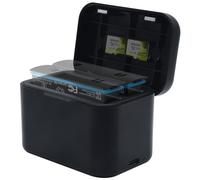 Cargador de batería para Insta360 X4, cargador portátil rápido de 2 canales con ranuras para tarjeta SD Misro y cable USB tipo C y tapa magnética (pilas no incluidas)