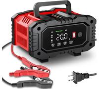 Cargador de batería Premium de 20 amperios, 12 V/24 V LiFePO4 de Plomo ácido AGM, Cargador automático Inteligente de batería para automóvil, mantenedor de batería con reparación de Pulso/compensación