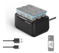 Cargador de batería rápido para cámara Insta 360 X4, estación de almacenamiento de carga rápida portátil de 3 canales con cable USB tipo C para Insta 360 X4