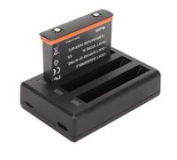 Cargador de Batería Rápido para Insta360 X3, Cargador de Batería Portátil de 3 Canales con Cable Tipo C y Batería de Repuesto de 3,85 V, 1800 MAh, 6,9 WH