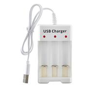 Cargador de batería recargable: cubo carga rápida con alimentación USB 3 ranuras independientes, diseñadas para AAA 1.2V Celdas NIMH | inteligente compacto la oficina doméstica Viajes al aire libre En