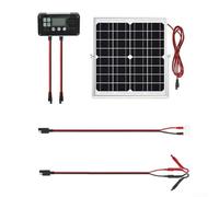 Cargador de batería solar de 12 V, panel de PET de 20 W con controlador de carga inteligente para coche, barco, RV, motocicleta, kit de carga de goteo