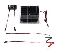 Cargador de batería solar MPPT de 12 V con carga de goteo de 20 W para coches, barcos, caravanas y motocicletas - Kit de panel solar PET con controlador, abrazadera