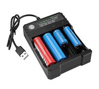 Cargador de batería universal, 18650, cargador de batería, 4 compartimentos, dispositivos USB LED para baterías recargables Li-ion 18650, 14500, 16340