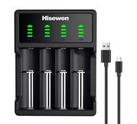 Cargador de batería universal 18650, cargador de pantalla LCD inteligente Hisewen para baterías recargables de iones de litio de 3.7 V, 18650, 17670, 16340, RCR123, 14500, LiFePO4, Ni-MH, Ni-CD AA AAA