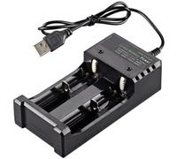 Cargador de batería universal, 2 ranuras, cargador de batería de iones de litio, cargador recargable USB para 18650 14500 26650 16340