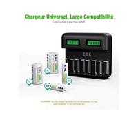 Cargador de batería universal LCD, cargador universal para pilas recargables AA/LR6, AAA/LR3, C/R14,