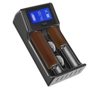 Cargador de batería universal USB LCD - Carga inteligente para batería Li-ion 3.7V 18350 18500 17500 10440 y Ni-MH/NI-CD AA AAA C (pilas no incluidas)