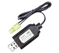 Cargador de batería USB de 4.8 V de 250 mA para batería NiMH, cable de carga multiconector con enchufe JST SM, indicador de luz completa de corte automático para coche RC barco bronceado (conector USB