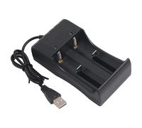Cargador de batería USB para baterías recargables de iones de litio 14500 16340 18350 18500 26650 3.7V - Doble ranura con protección IC inteligente (ranuras duales)