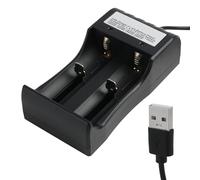 Cargador de Baterías 18650, Cargador Universal de Batería de Litio con Doble Ranura para 3,7 V 18650, 26650, 18500, 18350, 17670, 17500, 16340, 14500, 10440, Incluye Cable USB, con Indicador LED