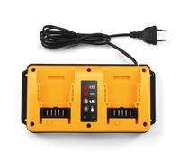 Cargador de baterías de 2 Puertos Compatible con DeWalt 18V-20V | Cargador rápido de 2 puertos para la serie DCB, compatible con los modelos DCB202, DCB203, DCB204, DCB205, DCB206 y DCB207