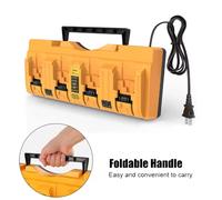 Cargador de Baterías de Iones de Litio DCB104 de 4 Puertos y 3A para DeWalt 10.8V 12V 14.4V 18V 20V FlexVolt 20V 60V DCB127 DCB105 DCB118 DCB112 EU Plug