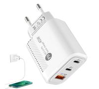 Cargador de Bloque rápido | Cabezal de Cargador de teléfono | Cabezal de Cargador Tipo C USB QC3.0 2PD 40W Cabeza de Carga rápida incombustible para Banco de energía
