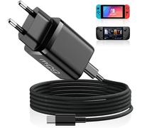 Cargador de CA CloudValley de 65 W para Nintendo Switch 2, compatible con modo TV, con enchufe y cable de 1,5 m, carga rápida GaN PD para Steam Deck, ROG Ally, iPhone 15/16, tableta y portátil, Negro.