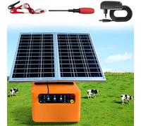 Cargador De Cerca Eléctrica Solar De 30 Millas, Cargador Solar Portátil De Cerca De 1.5j con Panel Solar Recargable para 24 Horas